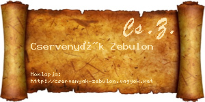 Cservenyák Zebulon névjegykártya